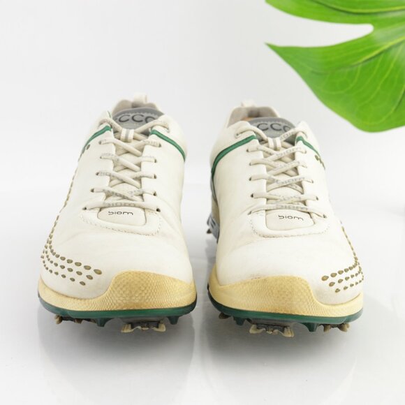 Ecco Mens Biom G2 Golf Shoes Size 43 9 Waterproof White Yak Sneakers Soft Spikes - Picture 4 of 13